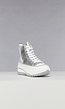 Zilveren Hoge Plateau Sneakers met Rits