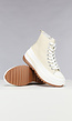 Hoge Canvas Sneakers met Dikke Zool in Beige