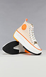 NEW1303 Nude Platform Sneakers met Oranje/Gouden Details