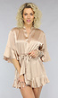 Champagne Satin Kimono met Tailleband