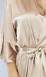 Champagne Satin Kimono met Tailleband