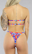 Print Bandeau Bikinitop met Cut Out