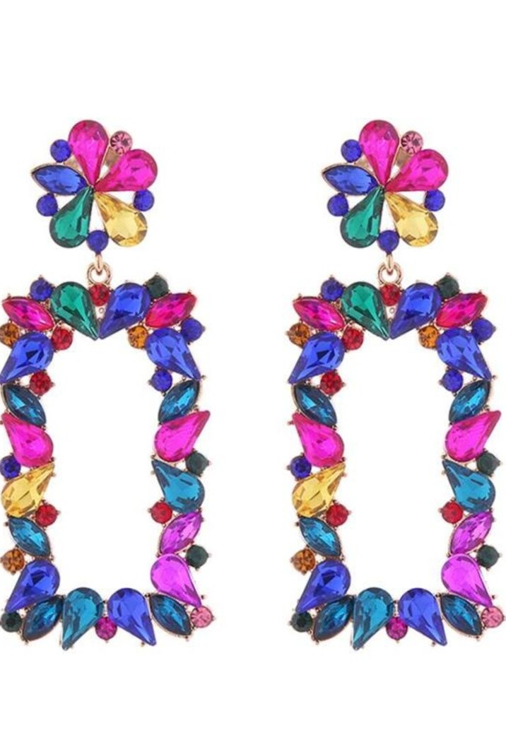 Multicolor Statment Glitter Oorbellen