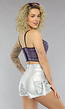 Paarse Holografische Glitter Bustier met Voorgevormde Cups