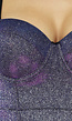 Paarse Holografische Glitter Bustier met Voorgevormde Cups