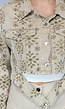 Beige Jasje met Geborduurde Print