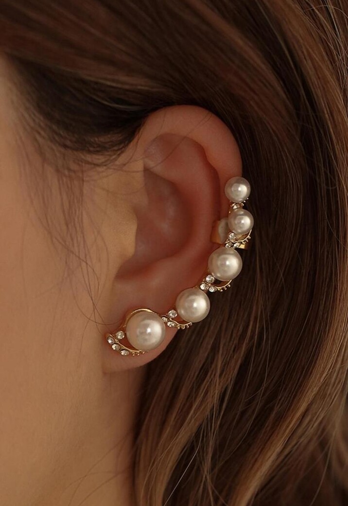 Gouden Parel Earcuff
