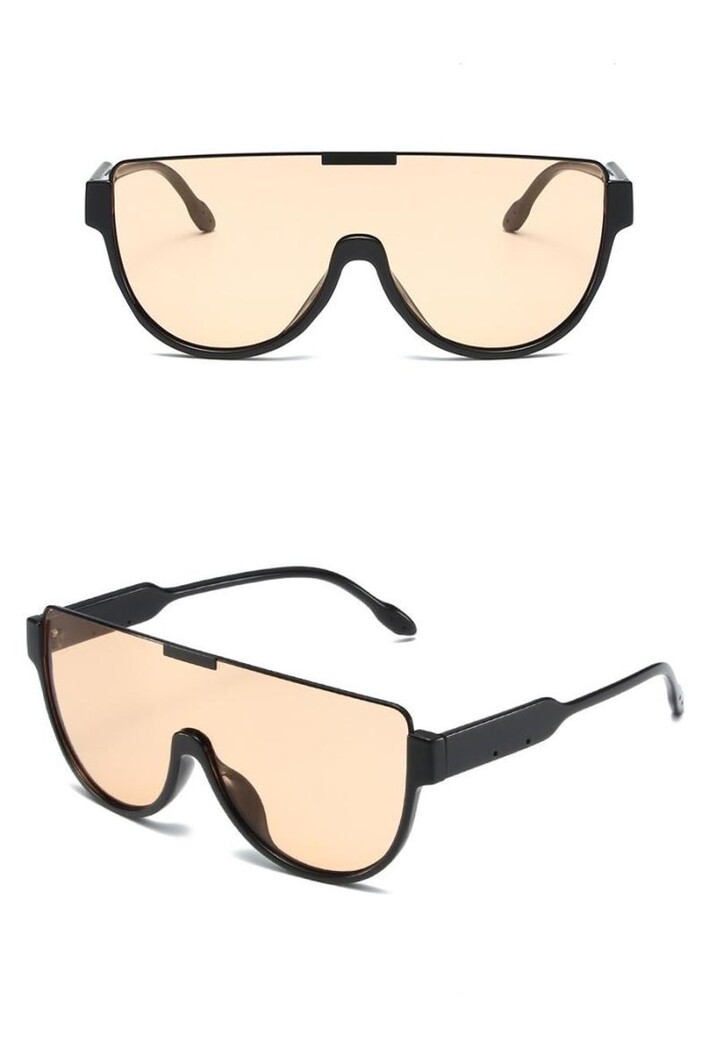 Grote Zwarte Festival Bril met Oranje Glazen