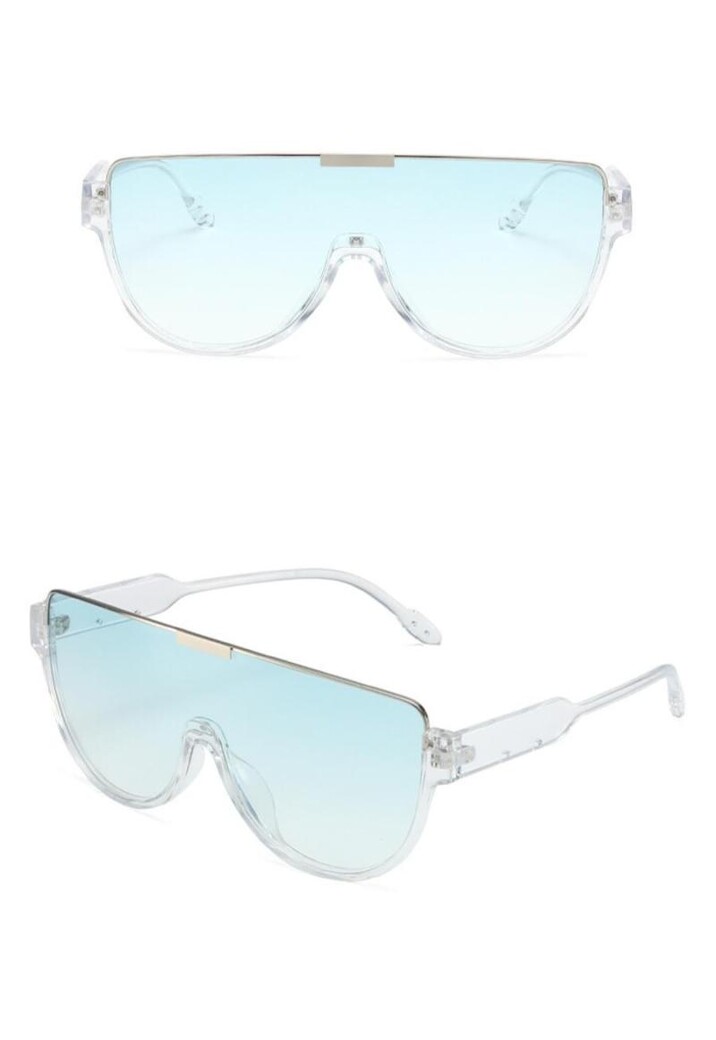 Transparante Bril met Blauwe Overlopende Glazen