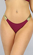 Wijnrood Tanga Bikinibroekje met Goud