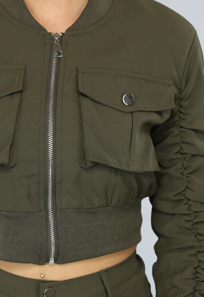 2-Delige Khaki Set met Cargo Zakken