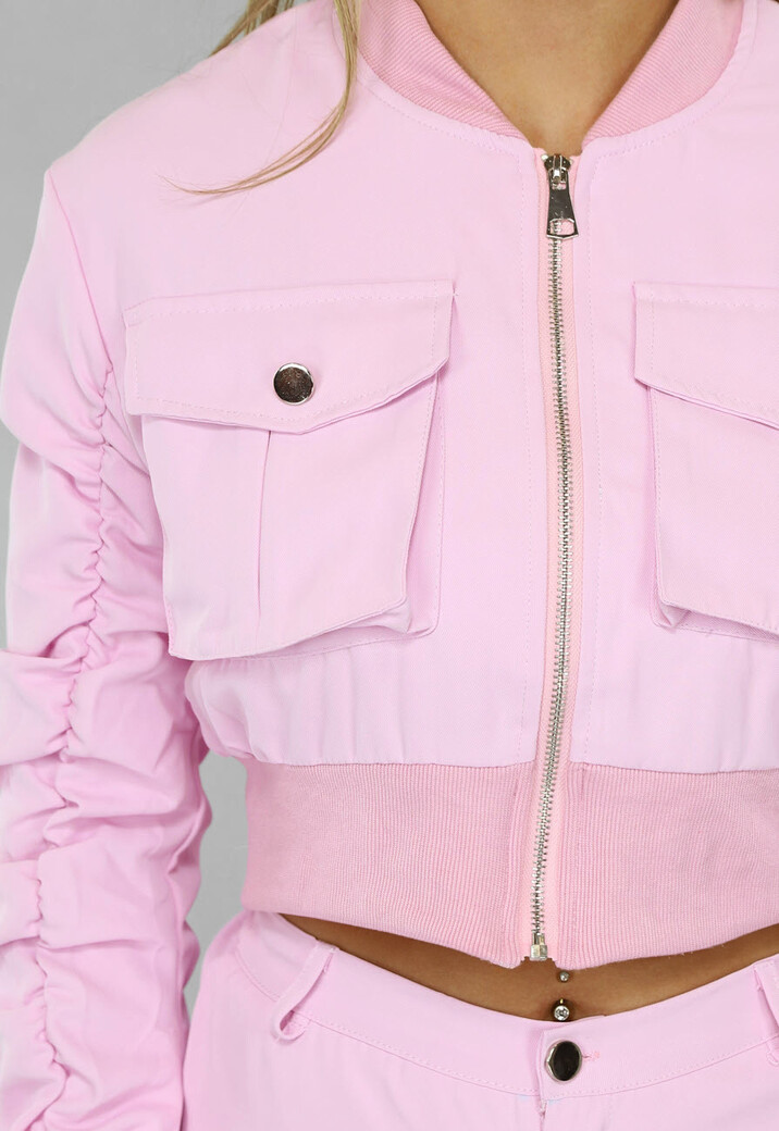 Baby Roze Co Ord Set met Bomberjack