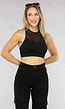 Zwarte Rave Top met Fishnet Detail