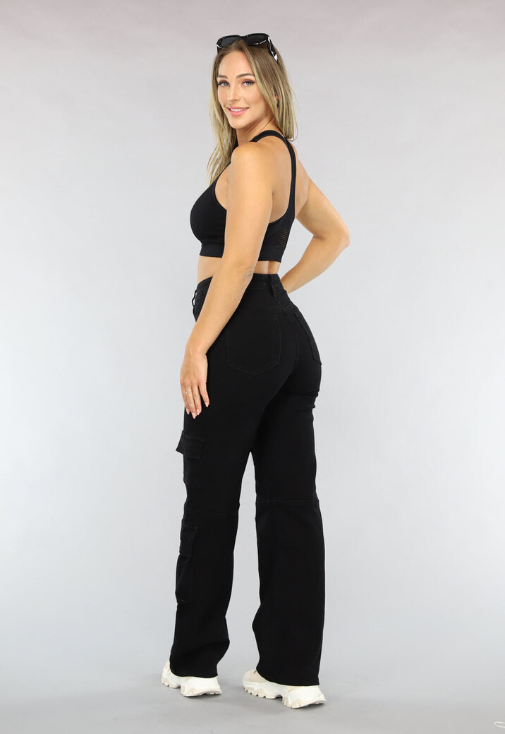 Zwarte Rave Top met Fishnet Detail