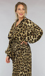 Loose Fit Bruine Leopard Two Piece met Plissé Broek