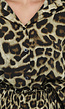 Loose Fit Bruine Leopard Two Piece met Plissé Broek