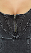 Grijze Denim Bodycon Jurk met Naden
