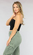 Zwarte Bandeau Jeans Top