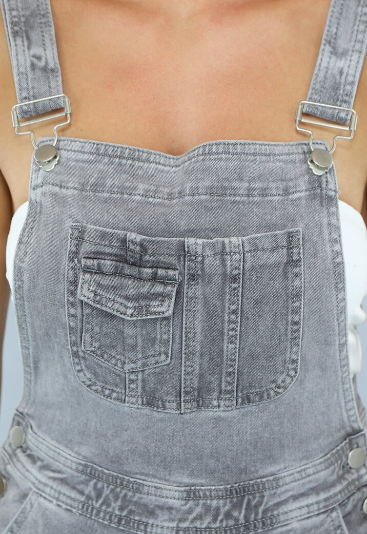 Lichtgrijze Tuinbroek met Bretels