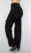 Zwarte Straight Leg Cargo Broek met Hoge Taille