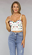 Witte Bustier met Grote Multicolor Strass
