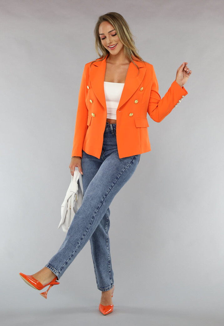 Oranje Button Blazer