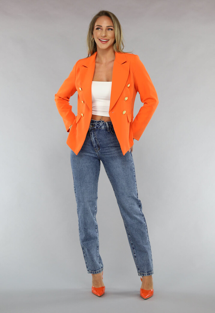 Oranje Button Blazer
