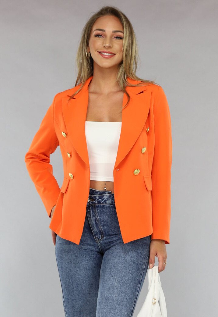 Oranje Button Blazer