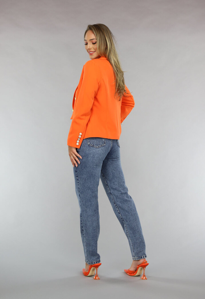 Oranje Button Blazer