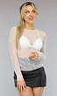 Witte Longsleeve See Through Top