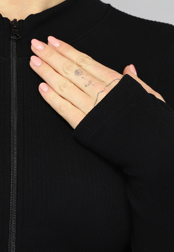 Zwarte Sportieve Stretch Playsuit