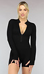 Zwarte Sportieve Stretch Playsuit