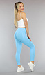 Blauwe Rib Sportlegging met Liftend Effect