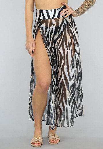 NEW2003 Lange Zebra Print Cover Up Broek