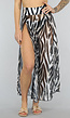 Lange Zebra Print Cover Up Broek met Dubbele Split