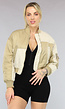 Beige Colourblock Bomber Jas