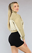 Beige Colourblock Bomber Jas