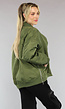 Khaki Jas in Bomber Model met Geplooide Rug