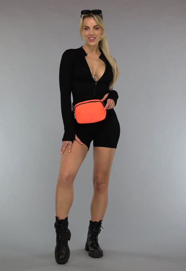 Neon Oranje Festival Tasje met Gespsluiting