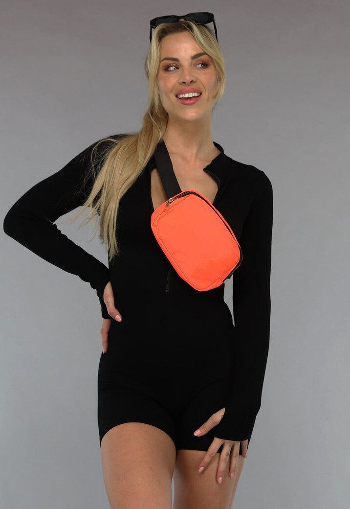 Neon Oranje Festival Tasje met Gespsluiting