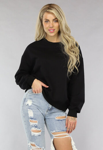 NEW0603 Zwarte Sweater met Nederlandse Vlag Hart