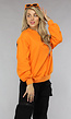 Oranje Sweater met Queen Print