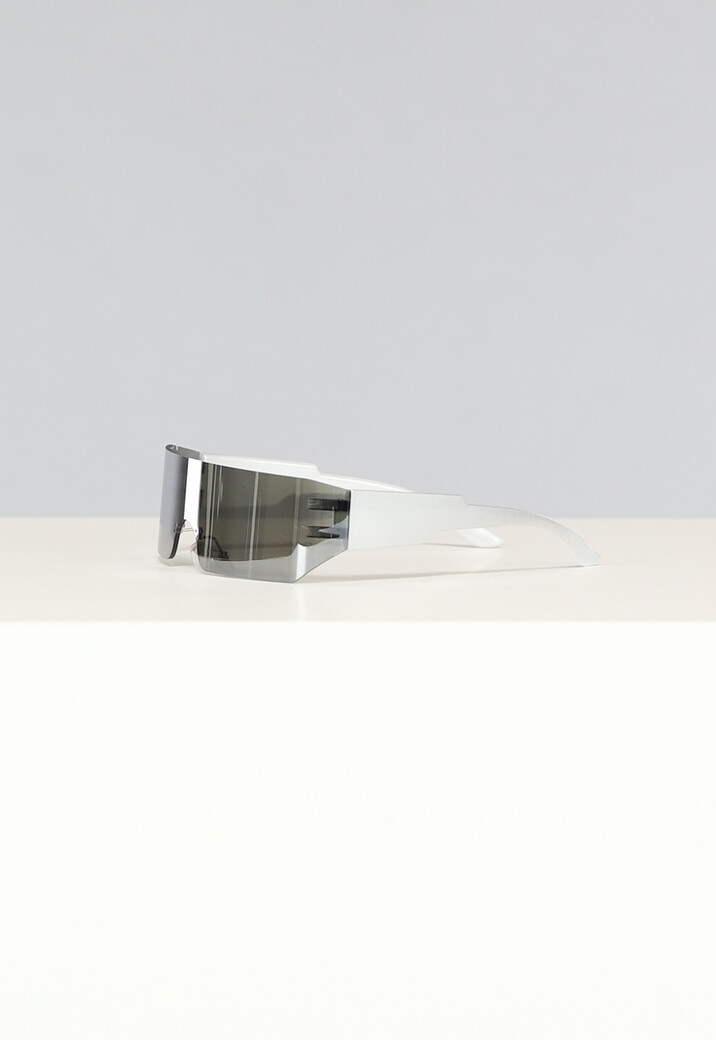 Witte Festival Bril met Spiegelglas