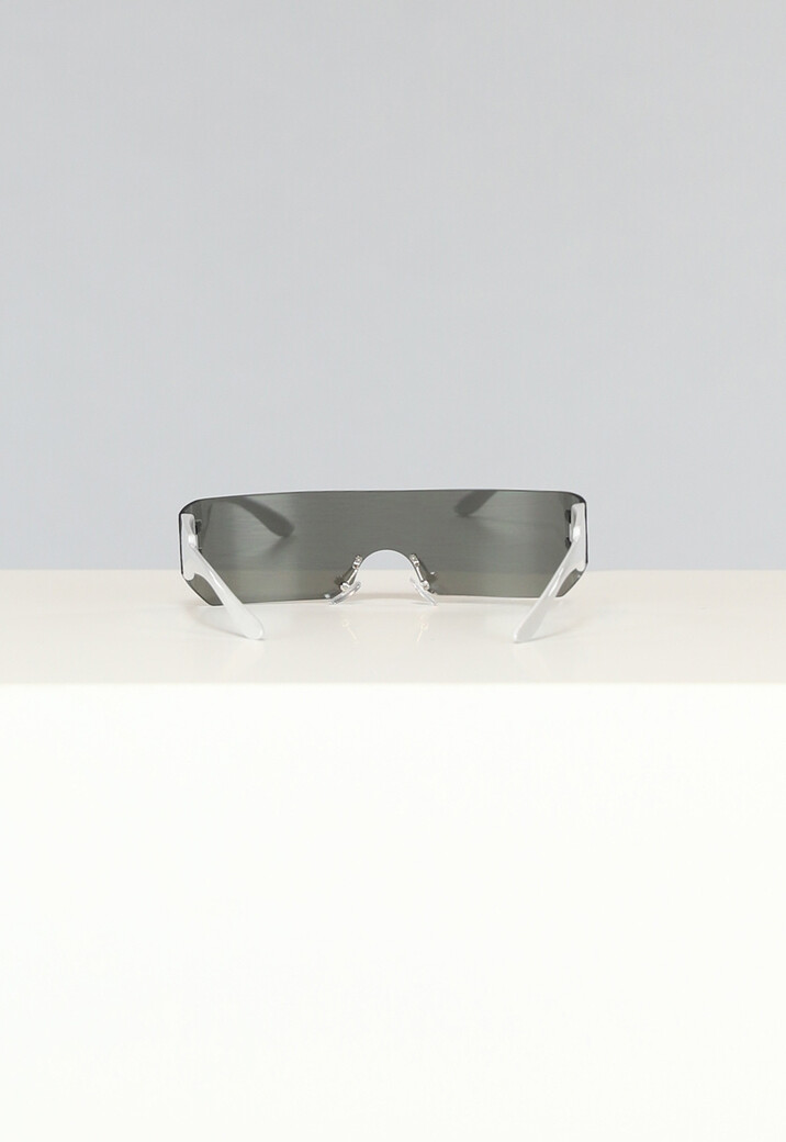 Witte Festival Bril met Spiegelglas