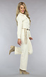 Longsleeve Straight Leg Jeans Jumpsuit in Crème