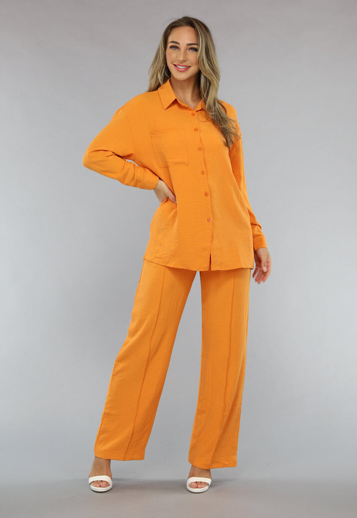 Matchende Set met Blouse in Oranje