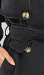 Grijze Oversized Jeans Trenchcoat met Tailleband