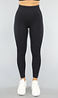 Zwarte Rib Sportlegging met Scrunch Effect