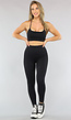 Zwarte Rib Sportlegging met Scrunch Effect