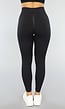 Zwarte Rib Sportlegging met Scrunch Effect